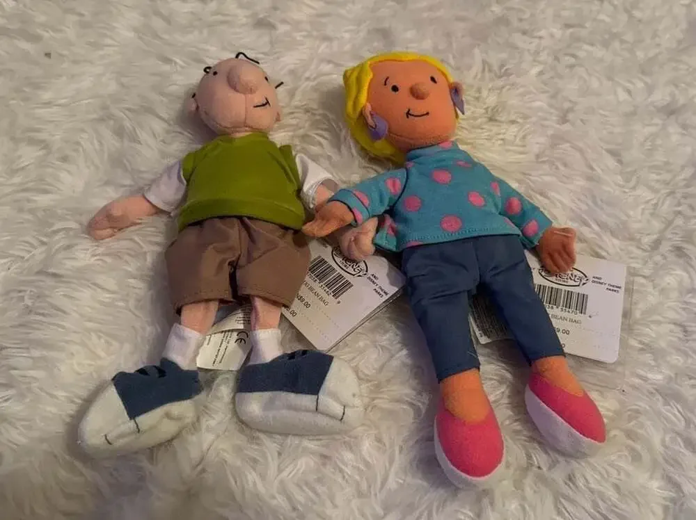 Vintage 90s Disney Store Doug and Patti‎ Mayonnaise Mini Bean Bag Plush Set NWT